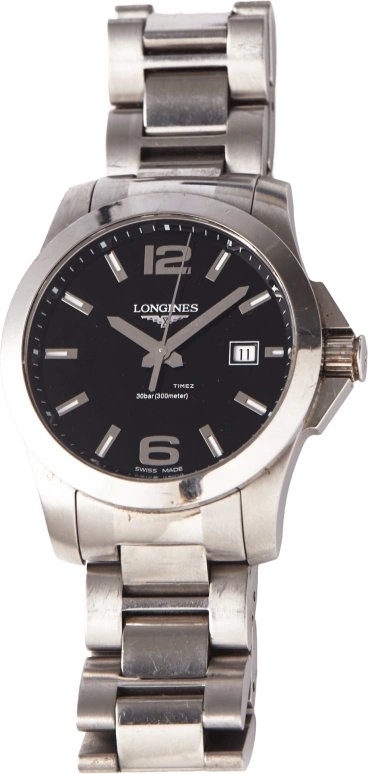 Longines,Conquest 41mm,41mm,Stainless Steel,Black,Quartz,Day,26280hours,L3,L3.659.4.56.6