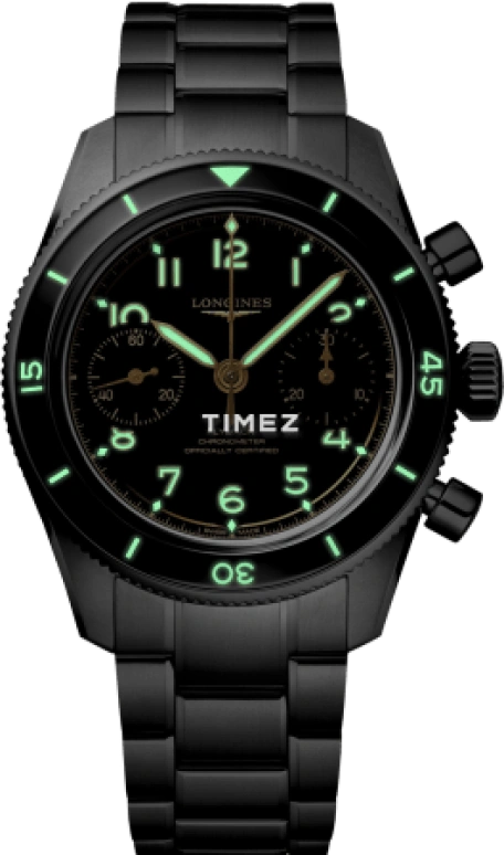 浪琴,先行者 39.50毫米,39.50毫米,精钢,黑色,手动上弦,计时,飞返,L3,L3.721.4.53.6