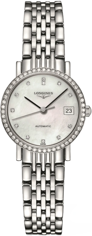 Longines,Elegant 25.50mm,25.50mm,Stainless Steel,White,Automatic,Date,40hours,L4,L4.309.0.87.6