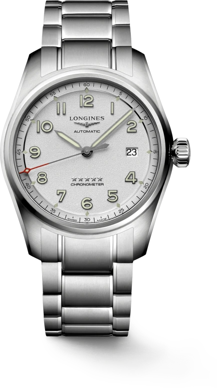 Longines,Spirit 40mm,40mm,Stainless Steel,Silver,Automatic,Day,64hours,L3,L3.810.4.73.9