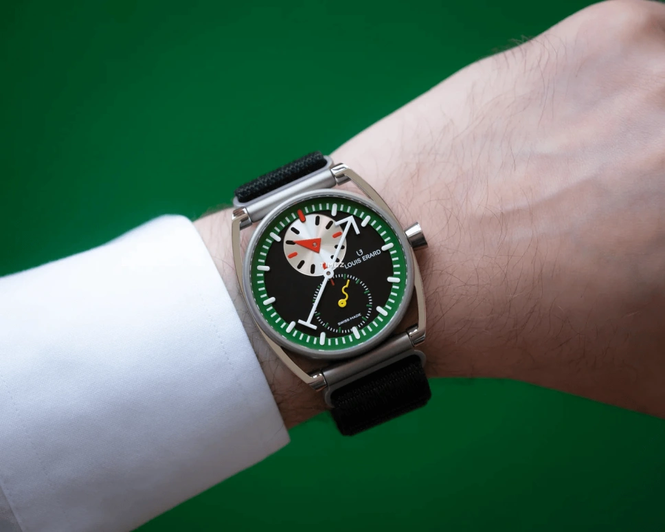 Louis Erard,Noirmont X 40mm,40mm,Titanium,Black,Khaki Green,Automatic,38hours,Sapphire,Crystal Glass,85358TT09,85358TT09.BTT82