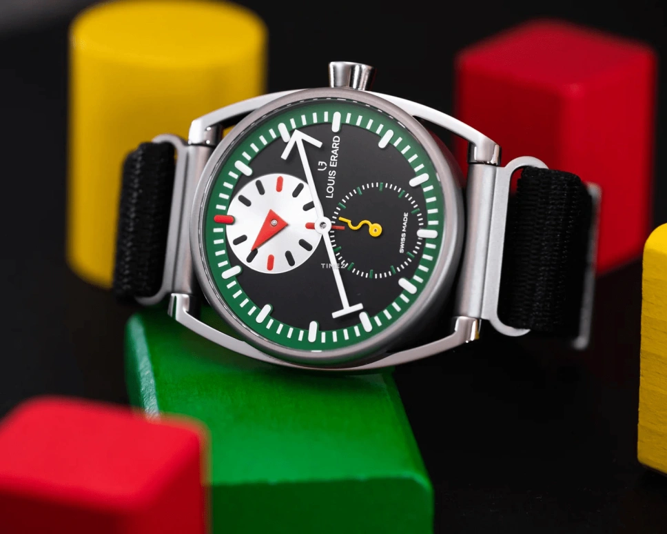 Louis Erard,Noirmont X 40mm,40mm,Titanium,Black,Khaki Green,Automatic,38hours,Sapphire,Crystal Glass,85358TT09,85358TT09.BTT82