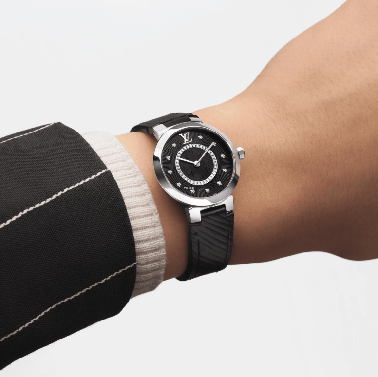 LOUIS VUITTON,Tambour Slim 28mm,28mm,Stainless Steel,Black,Quartz,Sapphire,Crystal Glass,Round,QBB169