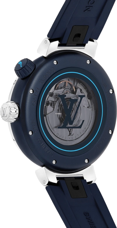 LOUIS VUITTON,Tambour Street Diver 44mm,44mm,Stainless Steel,Blue,Automatic,Sapphire,Crystal Glass,Round,QBB172