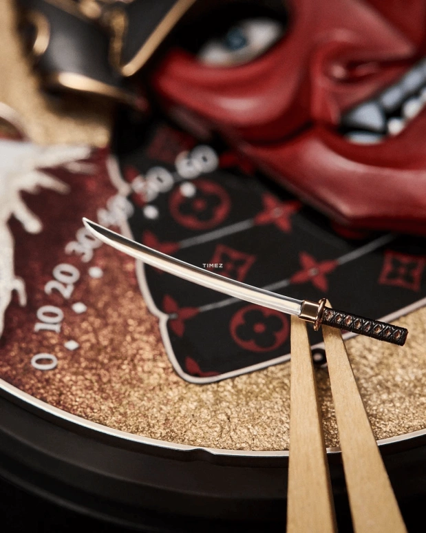 LOUIS VUITTON,Tambour Bushido Automata 46.80mm,46.80mm,Rose Gold,Red,Handwound,Jumping Hours,Retrograde,W1PG31