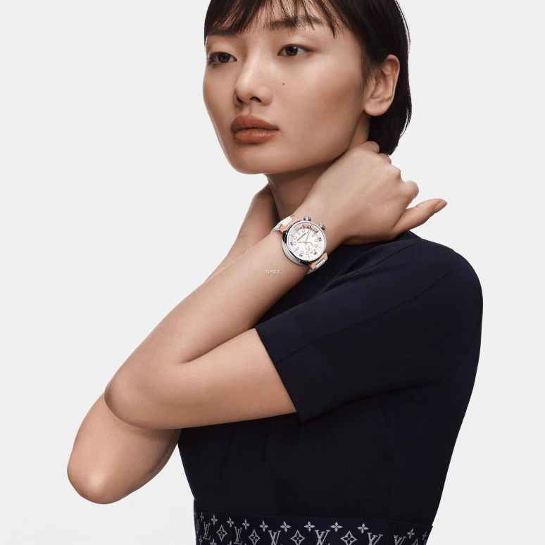 路易威登,潜水 39.50毫米,39.50毫米,精钢,玫瑰金,白色,石英,蓝宝石,水晶玻璃,圆形,QA166A