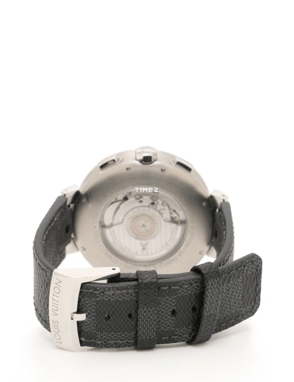 LOUIS VUITTON,Tambour Moon 44mm,44mm,Stainless Steel,Luminous,Black,Automatic,Chronograph,Day,QAAA14
