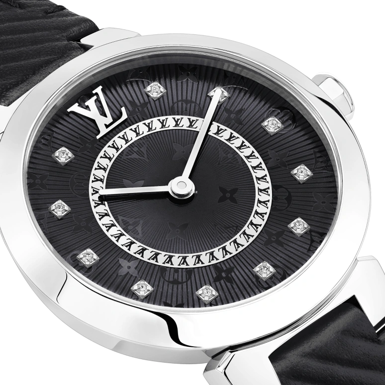 LOUIS VUITTON,Tambour Slim 28mm,28mm,Stainless Steel,Black,Quartz,Sapphire,Crystal Glass,Round,QBB169