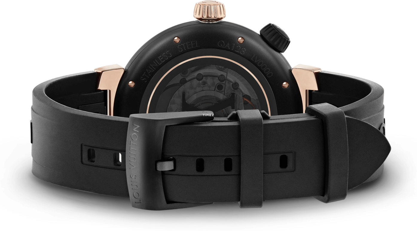 LOUIS VUITTON,Tambour Street Diver 44mm,44mm,Stainless Steel,Rose Gold,Black,Automatic,Sapphire,Crystal Glass,Round,QBB174