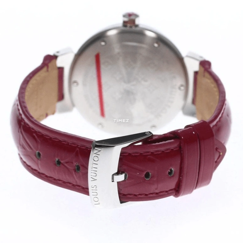 路易威登,Tambour Disc 34毫米,34毫米,不锈钢,粉色,石英,圆形,银色,Q13M90