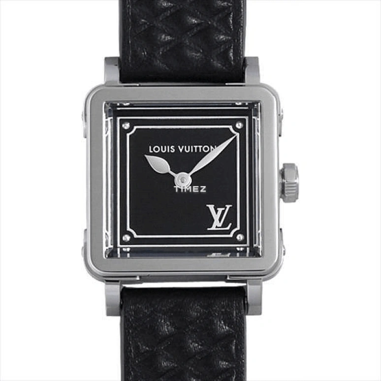 LOUIS VUITTON,EMPRISE 23mm,23mm,Black,Quartz,Square,Silver,Q3M00B