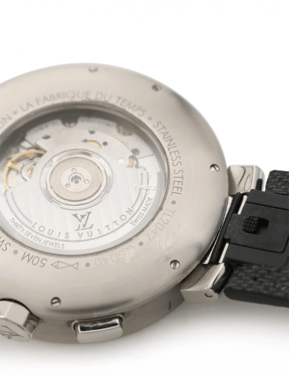 LOUIS VUITTON,Tambour Moon 44mm,44mm,Stainless Steel,Luminous,Black,Automatic,Chronograph,Day,QAAA14
