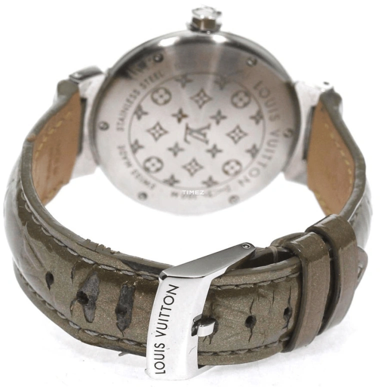 LOUIS VUITTON,Tambour Disc 34mm,34mm,Stainless Steel,Grey,Quartz,Round,Silver,Q13MU0