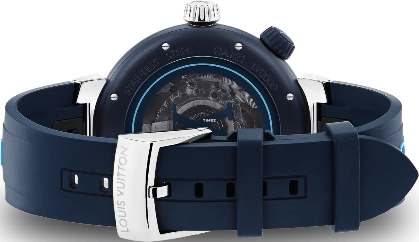 LOUIS VUITTON,Tambour Street Diver 44mm,44mm,Stainless Steel,Blue,Automatic,Sapphire,Crystal Glass,Round,QBB172