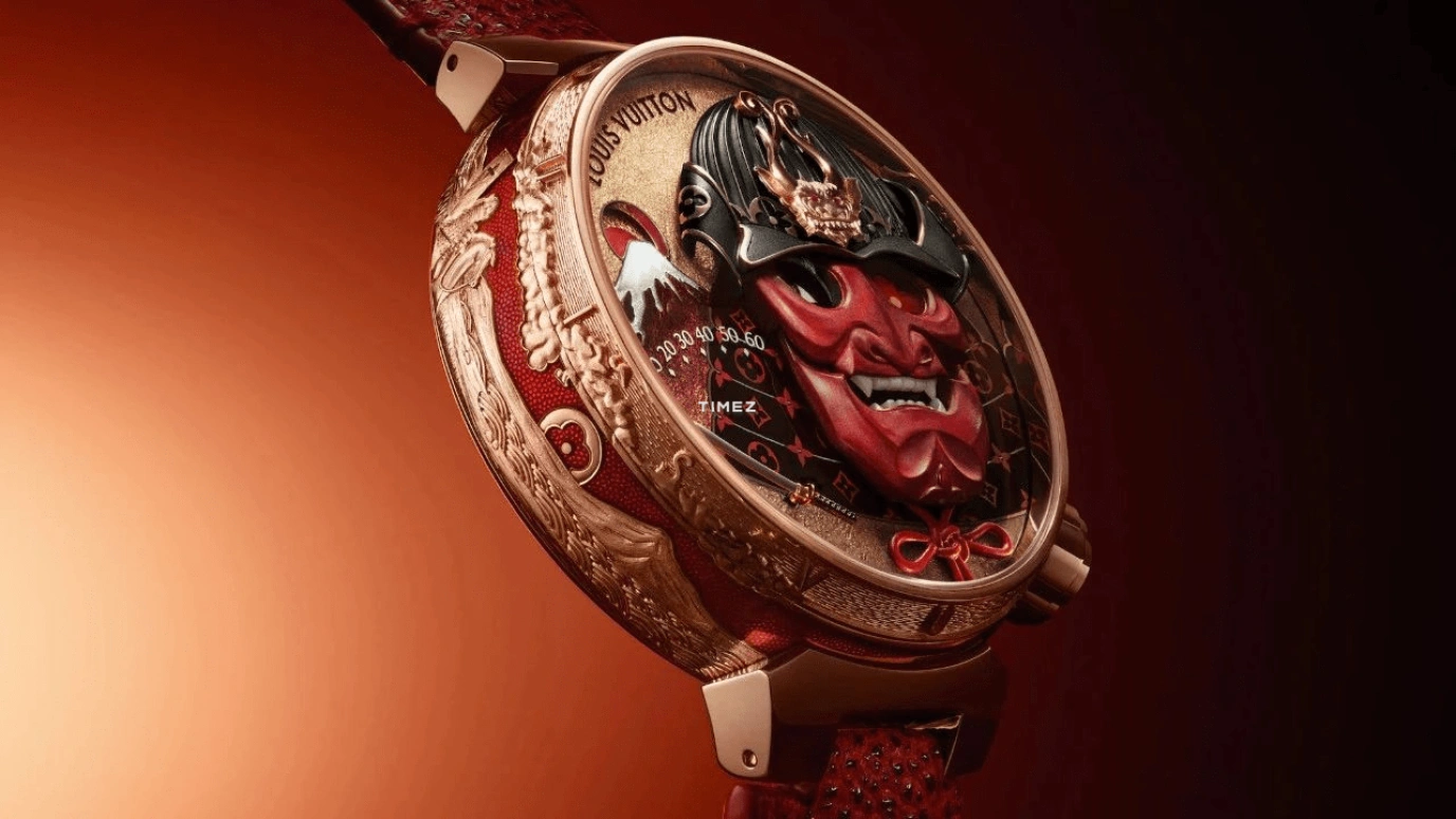 LOUIS VUITTON,Tambour Bushido Automata 46.80mm,46.80mm,Rose Gold,Red,Handwound,Jumping Hours,Retrograde,W1PG31