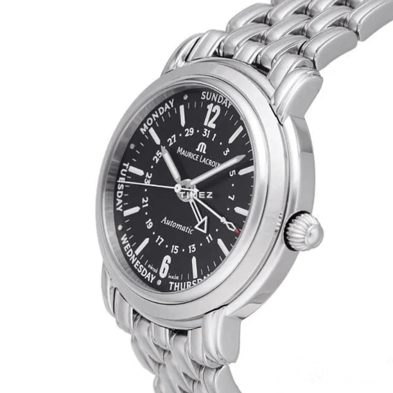 Maurice Lacroix,Masterpiece 40mm,40mm,Stainless Steel,Black,Automatic,Date,Day,MP6328,MP6328-SS002-39E
