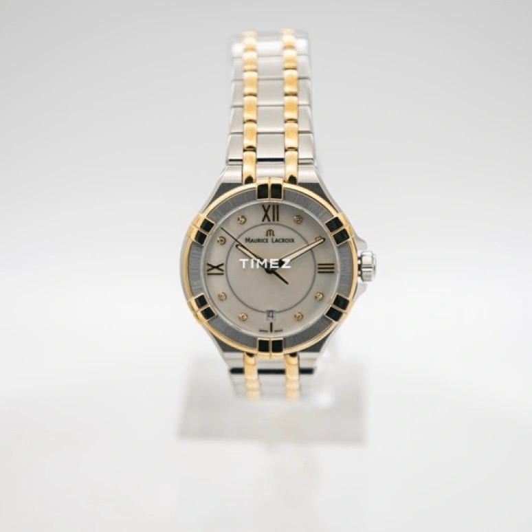 艾美,Aikon Quartz 35毫米,35毫米,不锈钢,夜光,白色,银色,石英,日历,蓝宝石,AI1006,AI1006-PVY13-171-1