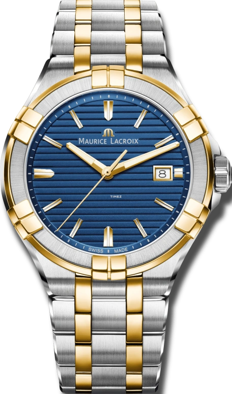 艾美,Aikon Quartz 42毫米,42毫米,不锈钢,蓝色,石英,日历,蓝宝石,AI1008,AI1008-PVY13-433-1