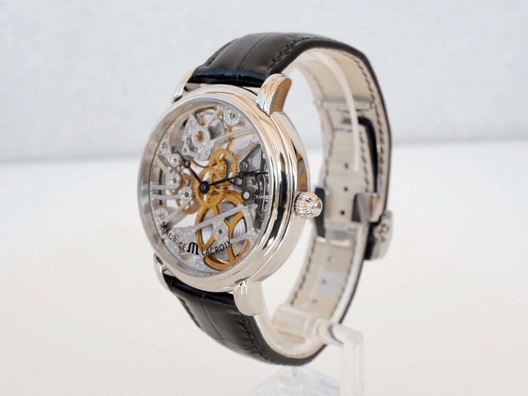 Maurice Lacroix,Masterpiece 44mm,44mm,Stainless Steel,Skeleton,Handwound,Sapphire,Crystal Glass,MP7048,MP7048-SS001-000