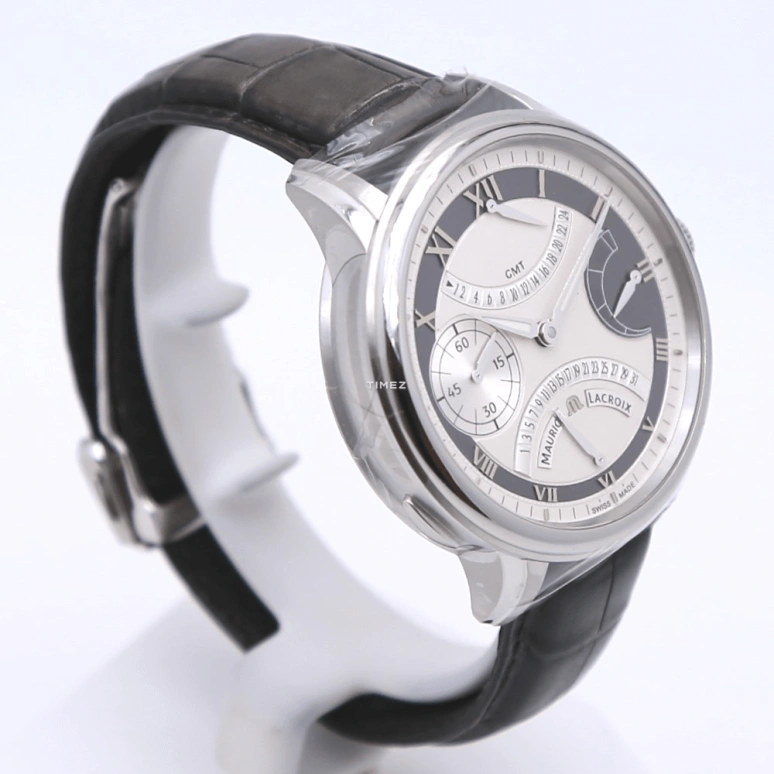 艾美,匠心 43毫米,43毫米,精钢,白色,自动上弦,日历,动力储存指示,两地时,MP7218,MP7218-SS001-110