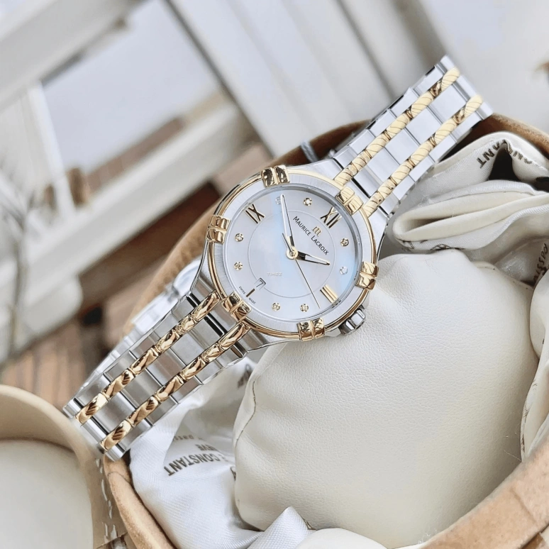 艾美,Aikon Quartz 35毫米,35毫米,不锈钢,夜光,白色,银色,石英,日历,蓝宝石,AI1006,AI1006-PVY13-171-1