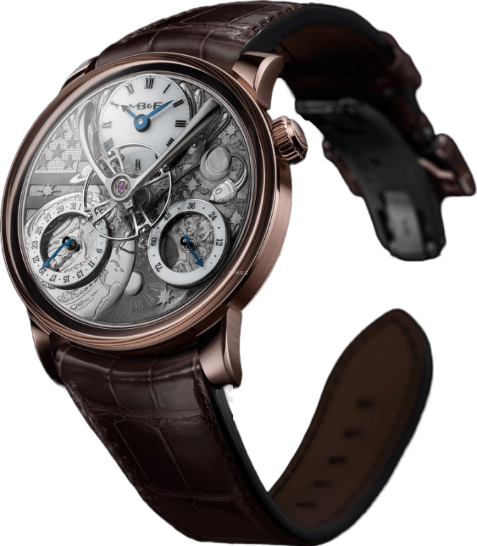 MB&F,Legacy Machines 44mm,44mm,Red Gold,White,Handwound,45hours,In-house Caliber,04,04.RL.W2