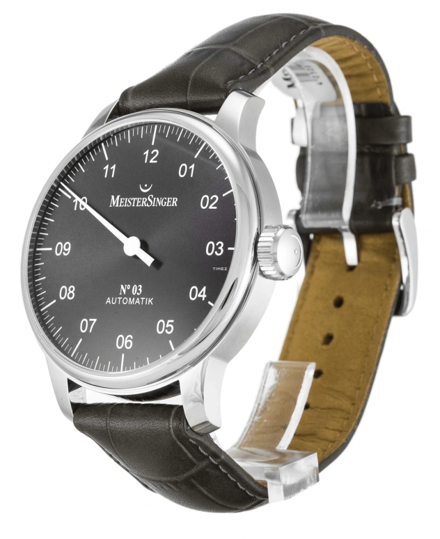 MeisterSinger,Single-Hand Watches 43mm,43mm,Stainless Steel,Black,Automatic,38hours,Sapphire,AM907