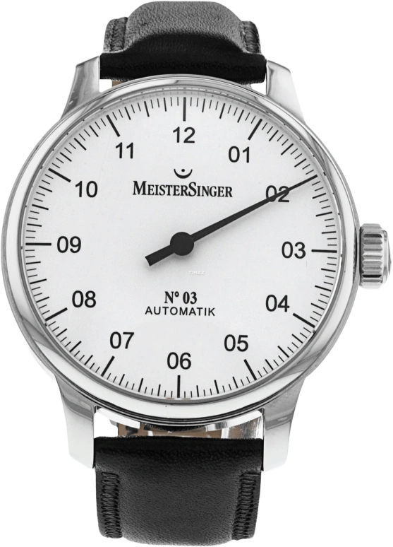 MeisterSinger,单针手表 43毫米,43毫米,不锈钢,白色,自动上弦,38小时,蓝宝石,AM901