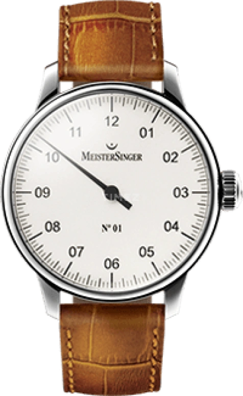 MeisterSinger,单针手表 43毫米,43毫米,不锈钢,白色,手动上弦,42小时,蓝宝石,AM3301