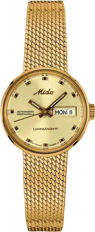 Mido,Commander 23.50mm,23.50mm,Stainless Steel,Champagne,Automatic,Date,Day,M7169,M7169.3.72.13