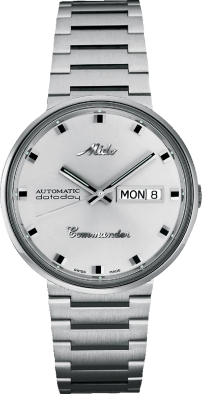 Mido,Commander 37mm,37mm,Stainless Steel,Silver,Automatic,Date,Day,M8429,M8429.4.21.23