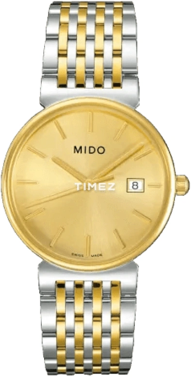 Mido,Dorada 34mm,34mm,Stainless Steel,Gold,Quartz,Day,26280hours,M1130,M1130.9.12.1