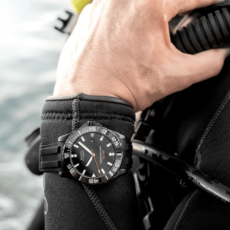 Mido,Ocean Star 43.50mm,43.50mm,Ceramic,Stainless Steel,Black,Automatic,Date,Anti-magnetic,M026,M026.608.37.051.00