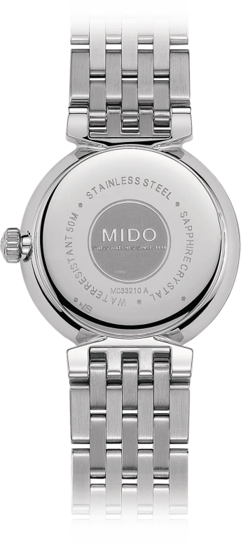 Mido,Dorada 25mm,25mm,Stainless Steel,Silver,Quartz,26280hours,Sapphire,M033,M033.210.11.031.00