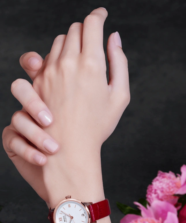 美度,花淅 34毫米,34毫米,不锈钢,玫瑰色,白色,自动上弦,80小时,自制机芯,M043,M043.207.36.018.01