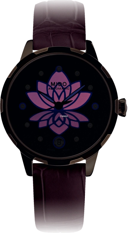 美度,花淅 34毫米,34毫米,玫瑰金,不锈钢,白色,自动上弦,日历,蓝宝石,M043,M043.207.36.106.00