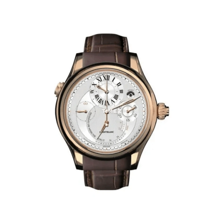 Montblanc,Villeret 47mm,47mm,Rose Gold,White,Handwound,Chronograph,Power Reserve Indicator,Dule Time,MB104866