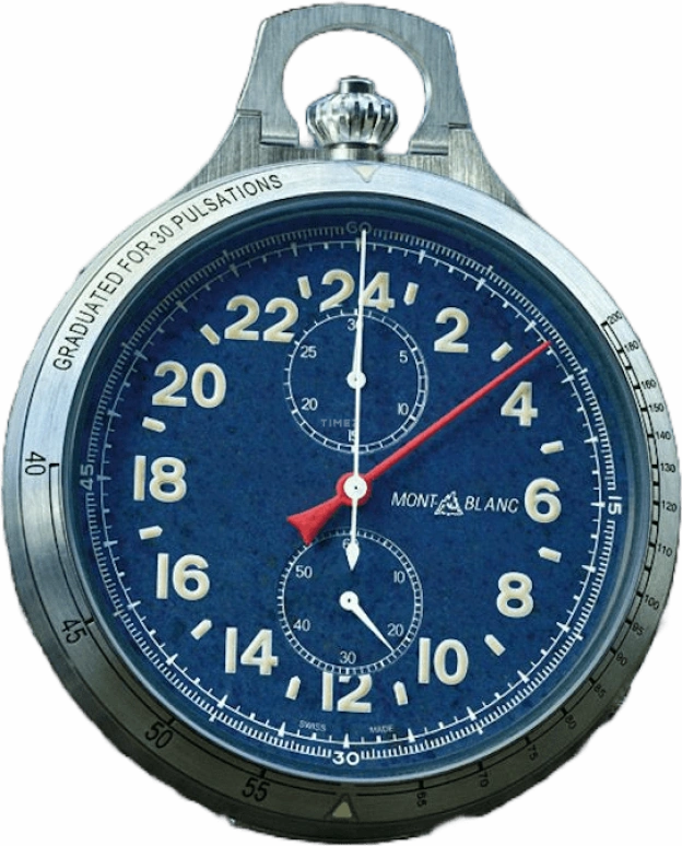 Montblanc,1858 60mm,60mm,Titanium,Blue,Handwound,Chronograph,Monopoussoir,Column Wheel,118485