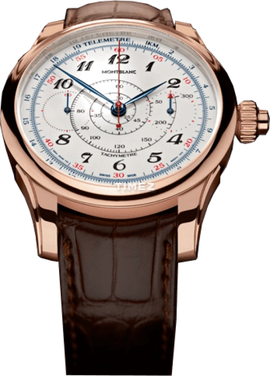 Montblanc,Villeret 43.50mm,43.50mm,Rose Gold,White,Handwound,Chronograph,Sapphire,Crystal Glass,U0106167