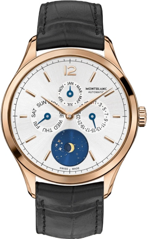 Montblanc,Heritage 40mm,40mm,Red Gold,Silver,Automatic,Moonphase,Annual Calendar,Month,Date,42hours,In-house Caliber,112537