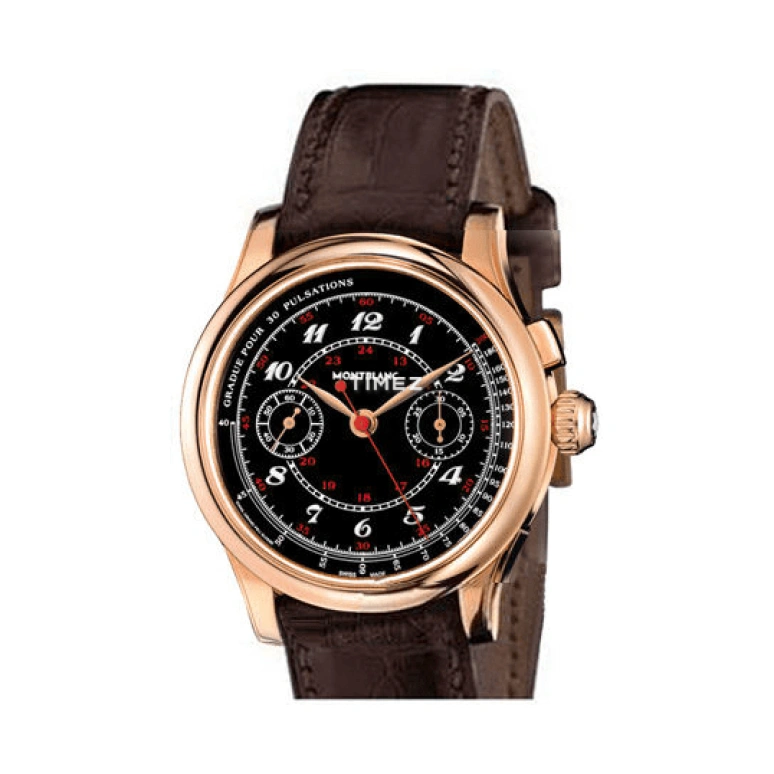 Montblanc,Villeret 39.50mm,39.50mm,Rose Gold,Black,Handwound,Chronograph,55hours,U0106497