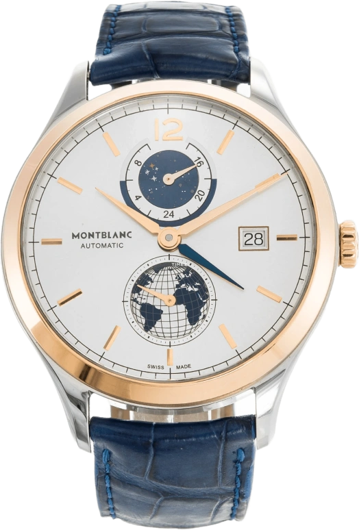 Montblanc,Heritage ,Red Gold,Stainless Steel,Silver,Automatic,Day,Dule Time,113780