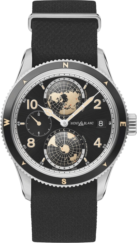 Montblanc,1858 42mm,42mm,Ceramic,Stainless Steel,Black,Automatic,Date,World Time,117837