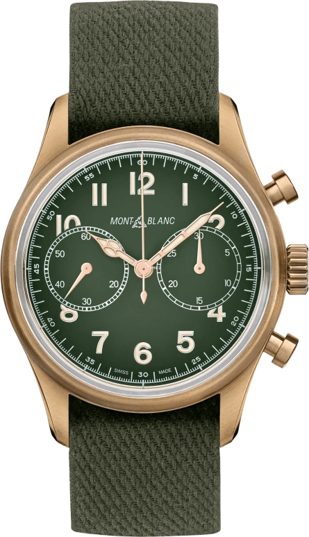 Montblanc,1858 42mm,42mm,Bronze,Green,Khaki Green,Automatic,Chronograph,48hours,MB119908