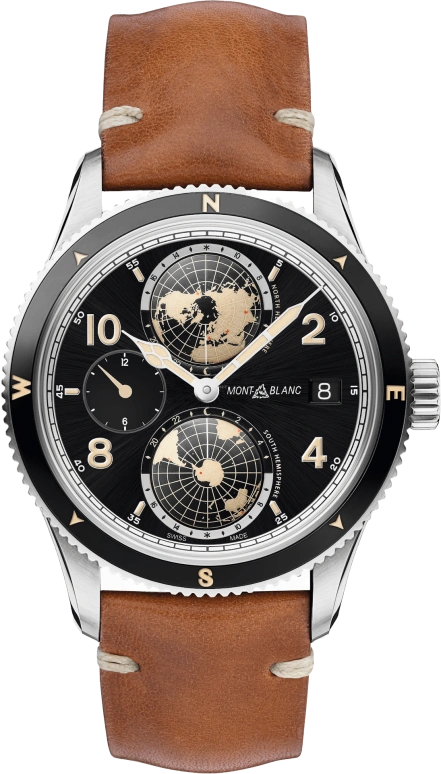 Montblanc,1858 42mm,42mm,Ceramic,Stainless Steel,Black,Automatic,Date,World Time,MB119286