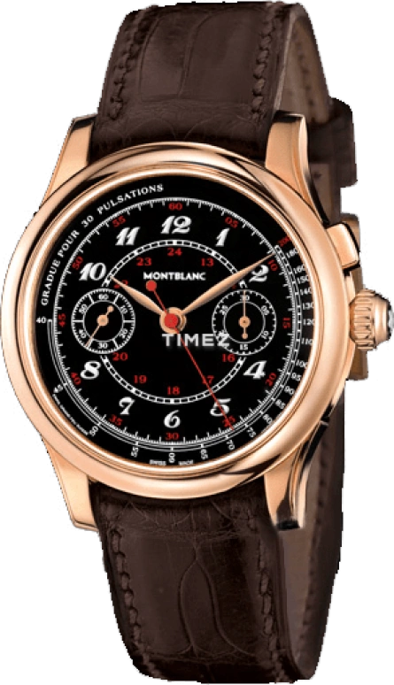 Montblanc,Villeret 39.50mm,39.50mm,Rose Gold,Black,Handwound,Chronograph,55hours,U0106497