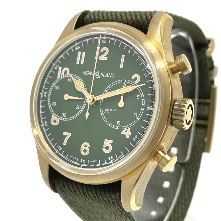 Montblanc,1858 42mm,42mm,Bronze,Green,Khaki Green,Automatic,Chronograph,48hours,MB119908