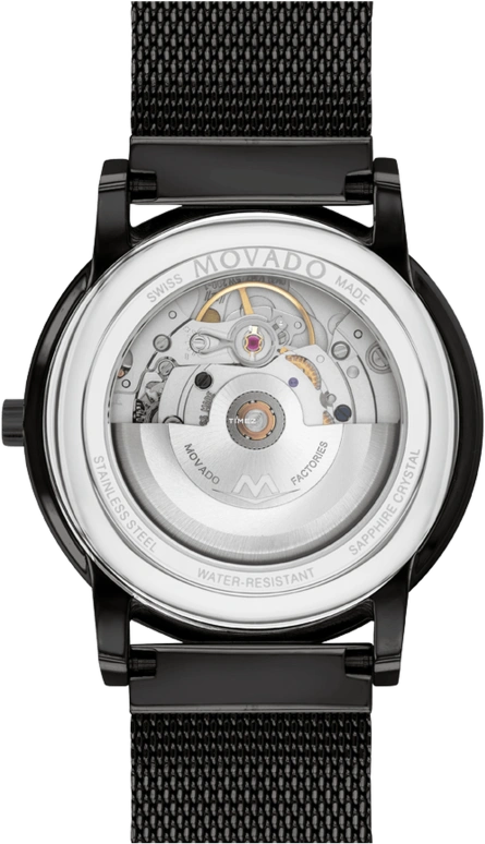 Movado,Museum Classic 40mm,40mm,Stainless Steel,Black,Automatic,Day,Sapphire,Crystal Glass,0607568