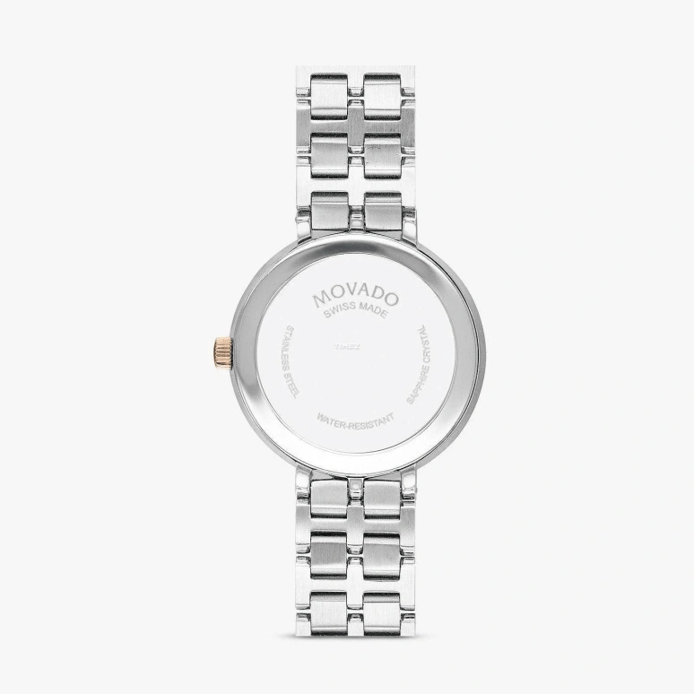 Movado,Edge 28mm,28mm,Stainless Steel,Rose Gold,White,Quartz,Sapphire,Crystal Glass,Round,0607324