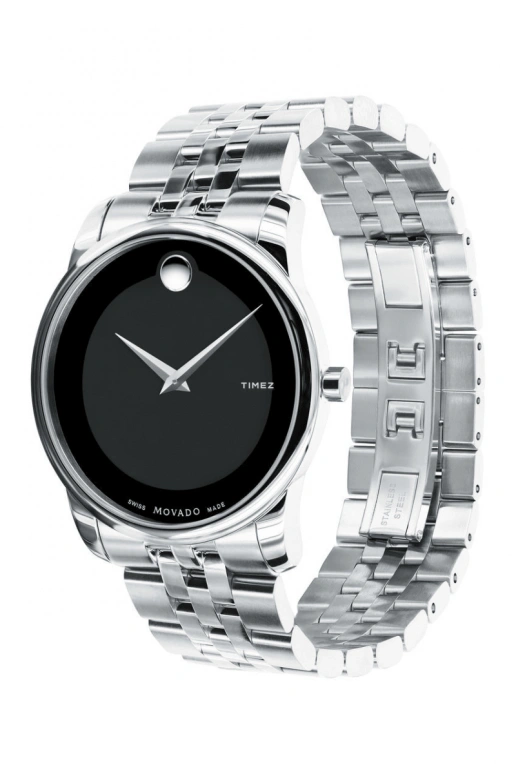 Movado,Museum Classic 40mm,40mm,Stainless Steel,Black,Quartz,Sapphire,Crystal Glass,Round,0606504 